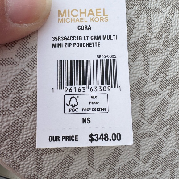 ✨NEW MICHAEL MICHAEL KORS Beige Monogram Mini Cora Crossbody Bag ✨ - Picture 8 of 13